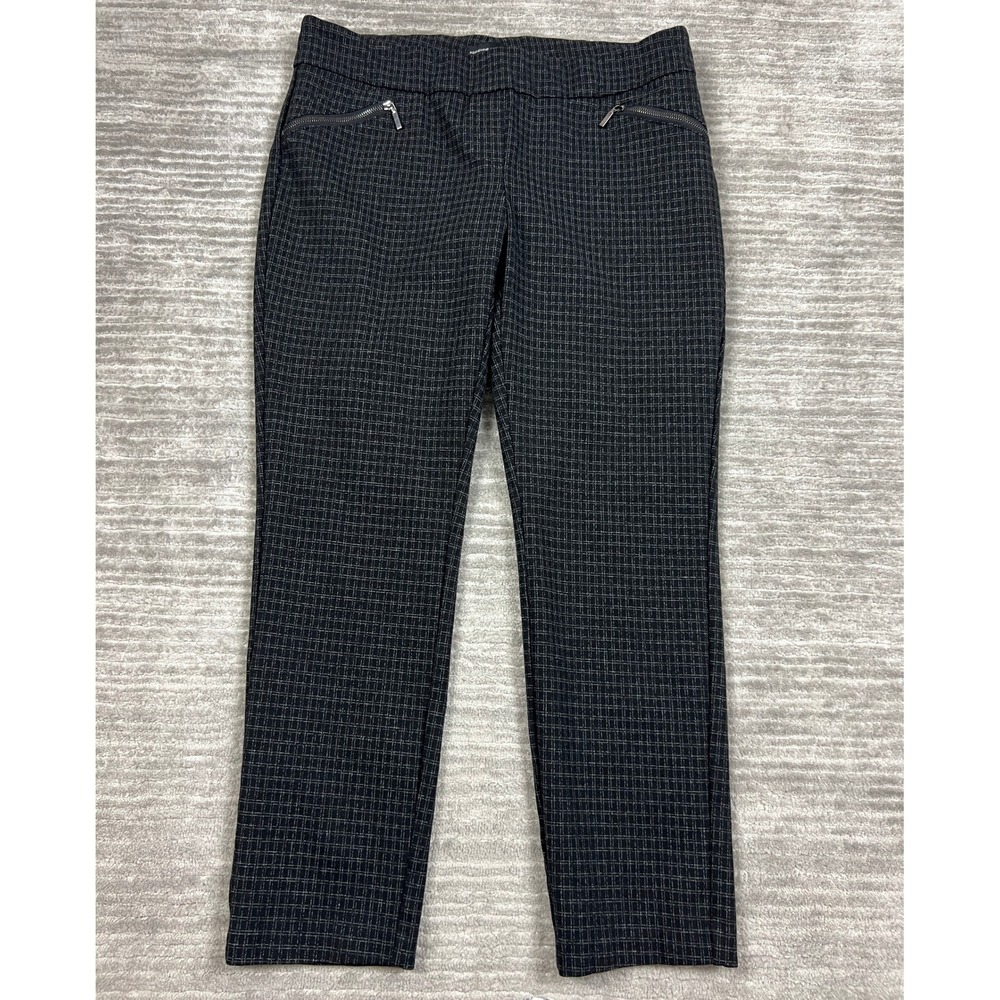 Adrienne Vittadini Dress Pants Womens 12 Black Pull On Ankle